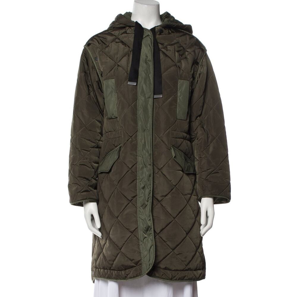 AllSaints Quilted Military Hooded Parka Size S